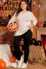 Apricot Plus Size Western Aztec Print Loose Sweater Plus Size Sweaters & Cardigans JT's Designer Fashion