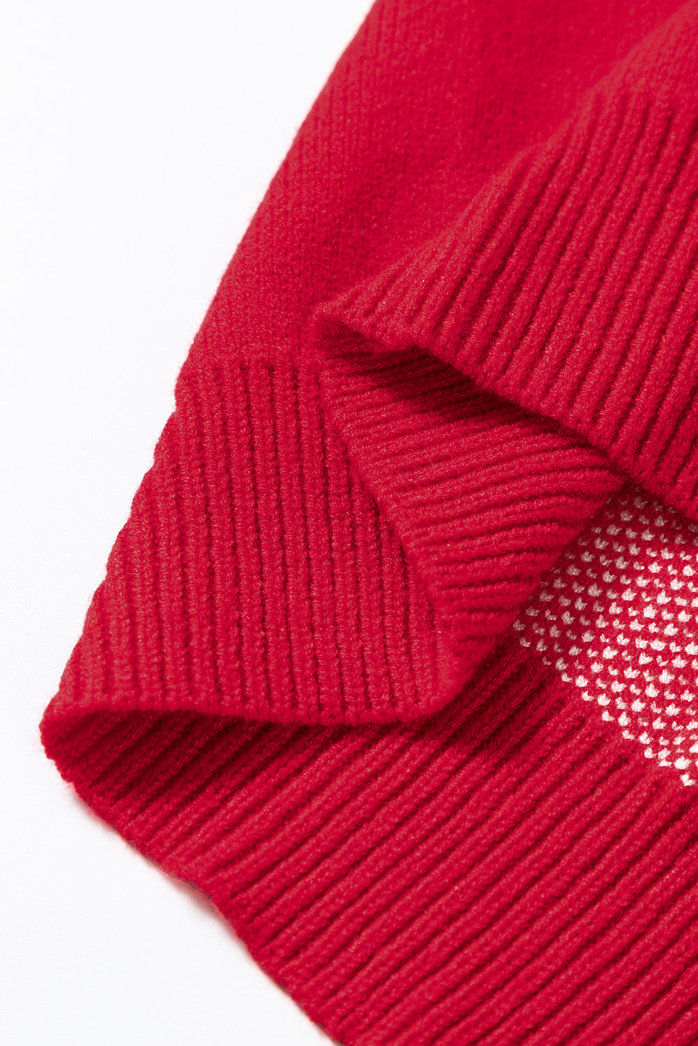 Racing Red Merry Graphic Sequin Sleeve Turtleneck Sweater Sweaters JT's Designer Fashion