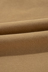 Camel Solid Fleece Lined Drop Shoulder High Low Sweatshirt Sweatshirts & Hoodies JT's Designer Fashion