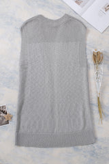 Gray Basic Vest Cardigan Sweater Sweaters & Cardigans JT's Designer Fashion