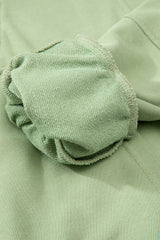 Smoke Green Quarter Zip Stand Neck Kangaroo Pocket Sweatshirt Sweatshirts & Hoodies JT's Designer Fashion