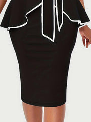 Plus Size Cutout Contrast Sleeveless Dress Bodycon Dresses JT's Designer Fashion