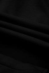 Black French Terry Zipped Collar Sleeveless Drawstring Waist Mini Dress Mini Dresses JT's Designer Fashion