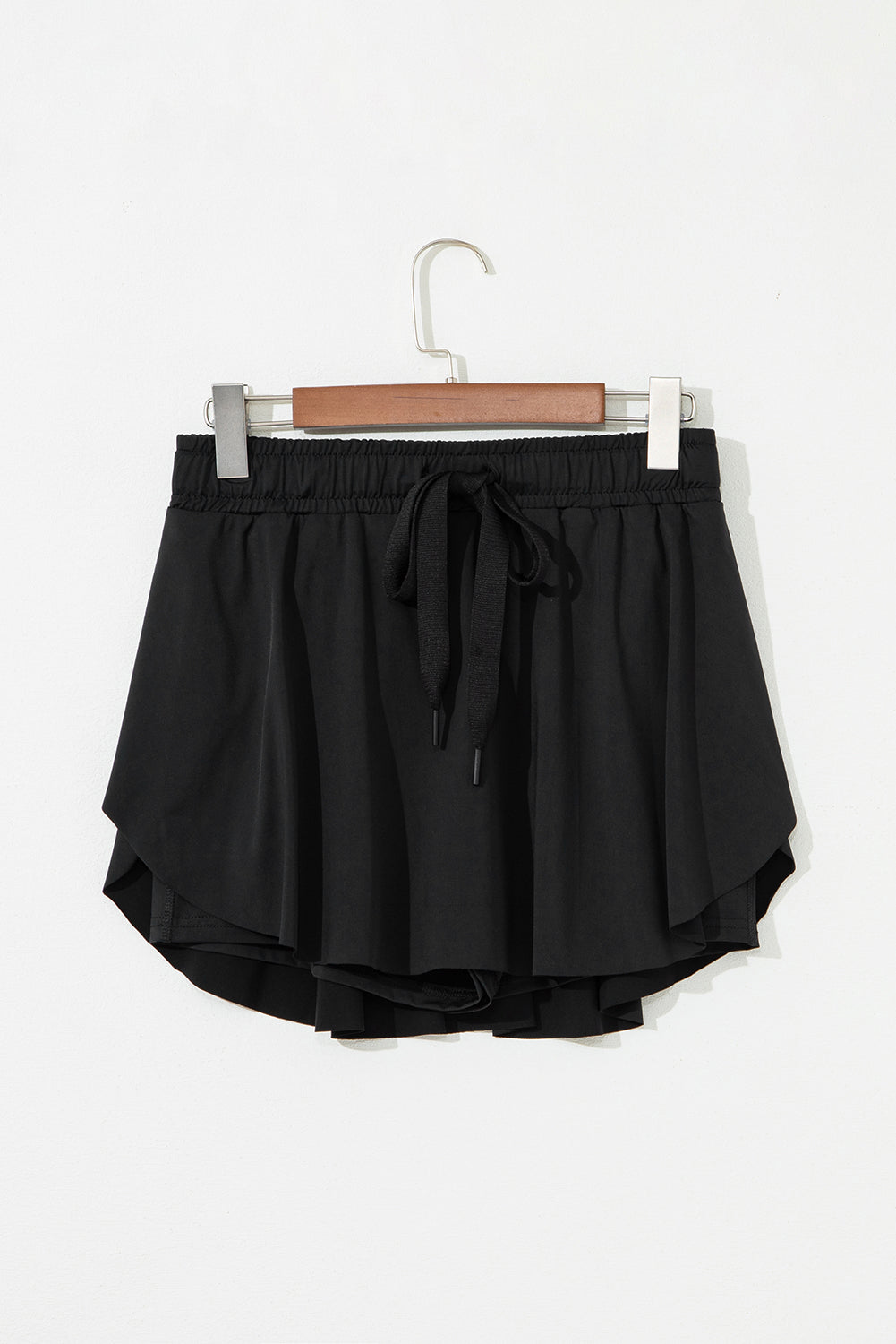 Black Drawstring High Waist Lined Tennis Skorts Skirts & Petticoat JT's Designer Fashion