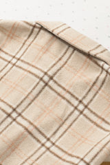 Orange Plaid Color Block Patchwork Shirt Jacket with Pocket Plaid Shackets JT's Designer Fashion