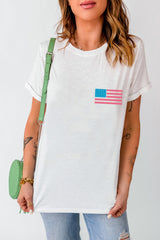 White Back American Flag LIVE FREE Graphic T Shirt Graphic Tees JT's Designer Fashion