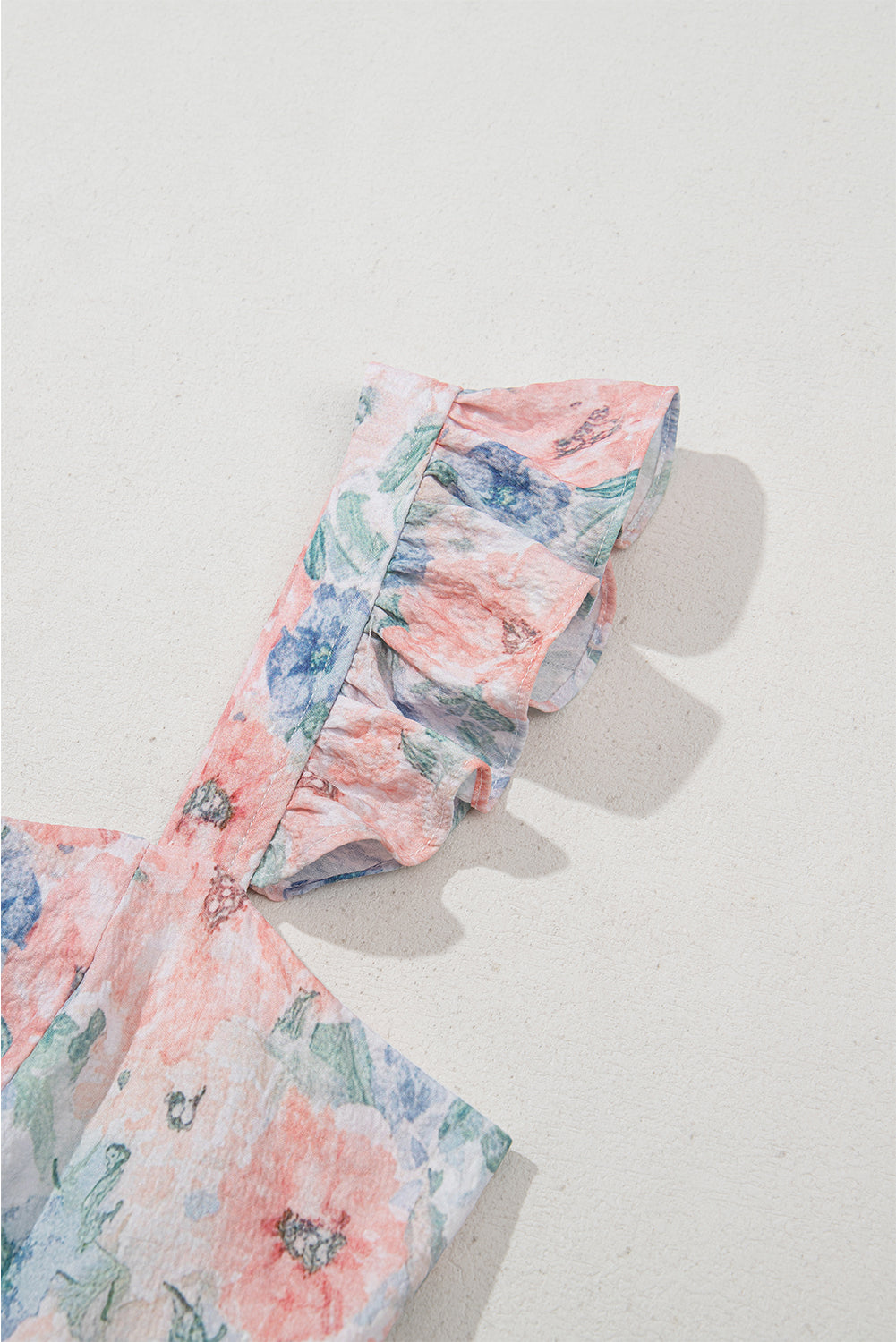 Pink Floral Print Square Neck Backless Long Dress with Slit Maxi Dresses JT's Designer Fashion