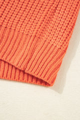 Desert Gold Color Block Textured Knit Drop Shoulder Loose Fit Sweater Sweaters JT's Designer Fashion
