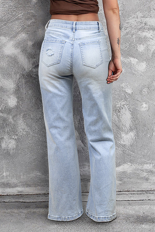 DEAR-LOVER Beau Blue Vintage Light Wash Distressed Flare Jeans Jeans JT's Designer Fashion