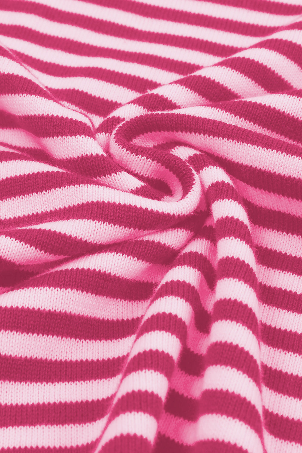 Pink Contrast Trimmed Striped Drop Shoulder Sweater Sweaters JT's Designer Fashion
