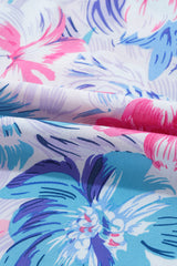 Sky Blue Floral Printed Sleeveless O Neck Knot Waist Maxi Dress Floral Dresses JT's Designer Fashion