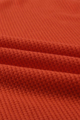 Orange V Neck Leopard Stripe Splice Lantern Sleeve Top Long Sleeve Tops JT's Designer Fashion