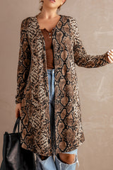 Snake Print Long Cardigan Sweaters & Cardigans JT's Designer Fashion