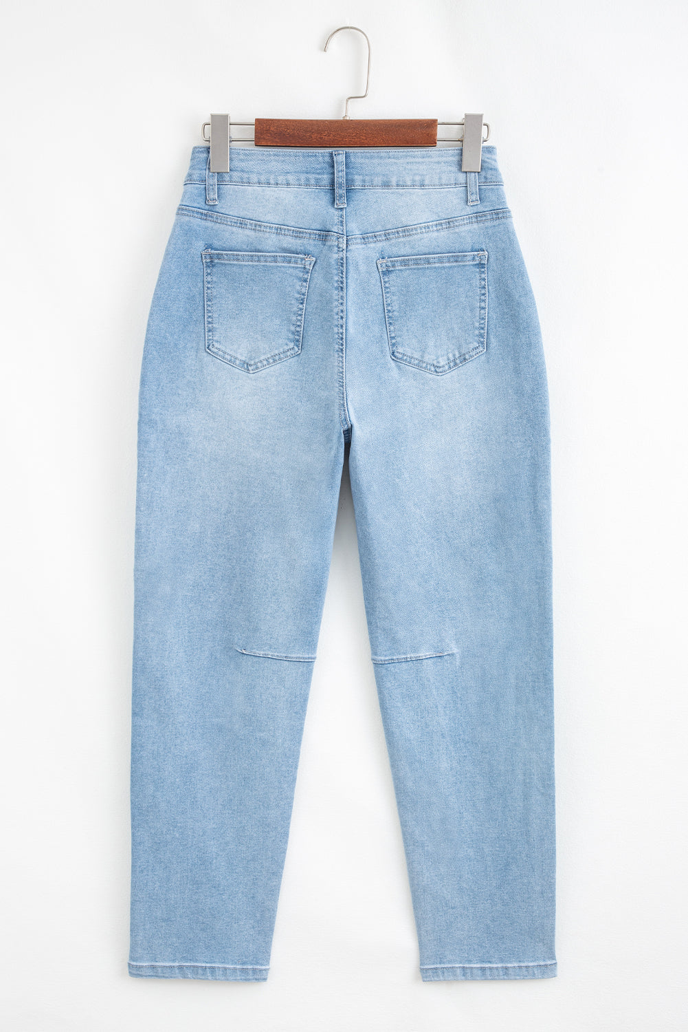 Beau Blue High Rise Barrel Relaxed Patch Pocket Jeans Jeans JT's Designer Fashion