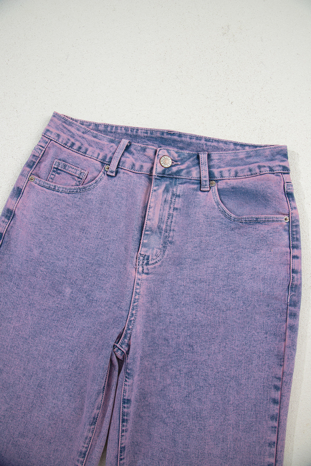 Orchid Petal Vintage Wash Frayed Hem Ankle-length Jeans Jeans JT's Designer Fashion