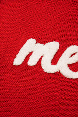Racing Red Merry Graphic Sequin Sleeves Christmas Turtleneck Sweater Sweaters JT's Designer Fashion
