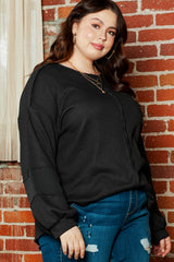Black Pink Distressed Crinkle Patchwork Plus Size Top Plus Size JT's Designer Fashion