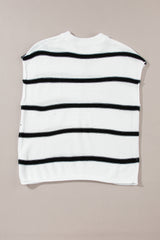 White Striped Batwing Sleeve Sweater Tee Sweaters & Cardigans JT's Designer Fashion