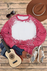 Fiery Red Tie-dyed Crew Neck Pullover Sweatshirt Sweatshirts & Hoodies JT's Designer Fashion