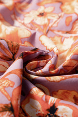 Orange Floral Print Ruffled Flutter Sleeve Frilled V Neck Blouse Blouses & Shirts JT's Designer Fashion