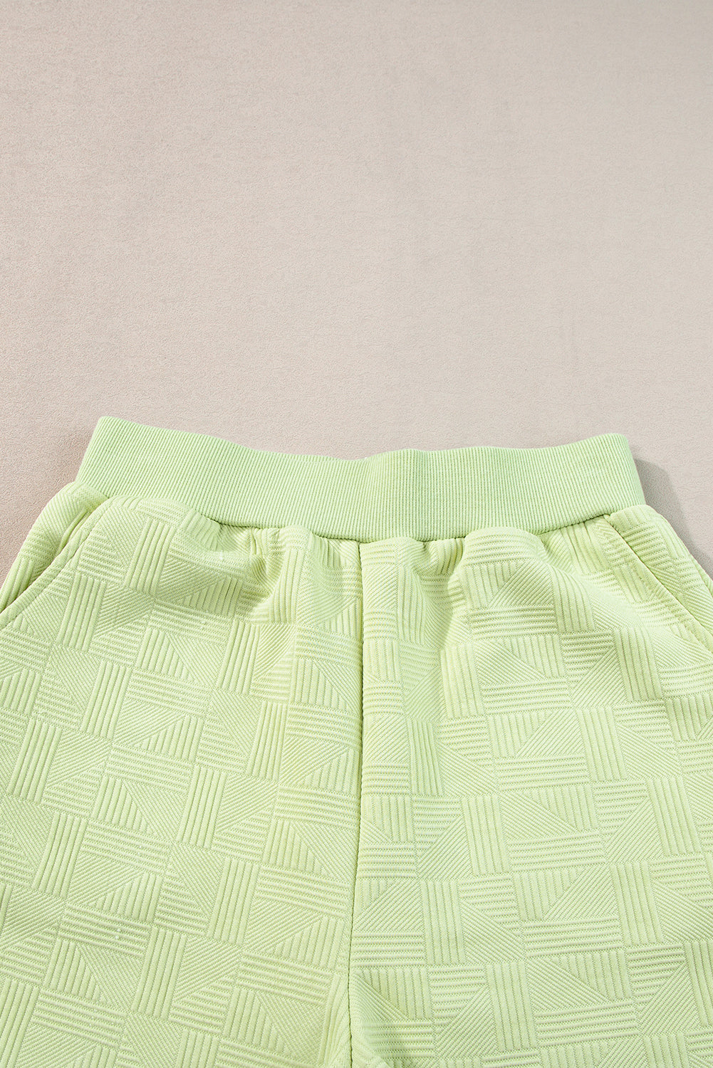 Meadow Mist Green Textured Cropped Hoodie and Shorts Set Short Sets JT's Designer Fashion