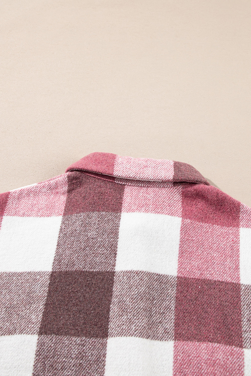 Plaid Color Block Buttoned Long Sleeve Jacket with Pocket Plaid Shackets JT's Designer Fashion