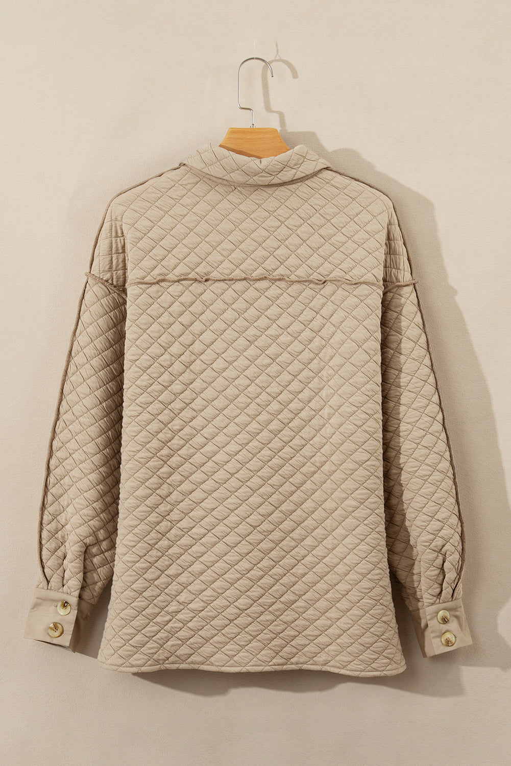 Jet Stream Solid Color Quilted Puffer Buttoned Shacket Jackets JT's Designer Fashion