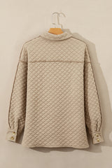 Jet Stream Solid Color Quilted Puffer Buttoned Shacket Jackets JT's Designer Fashion