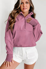 Phalaenopsis Fleece Lined Zip Up Stand Collar Thumbhole Sleeve Sweatshirt Sweatshirts & Hoodies JT's Designer Fashion