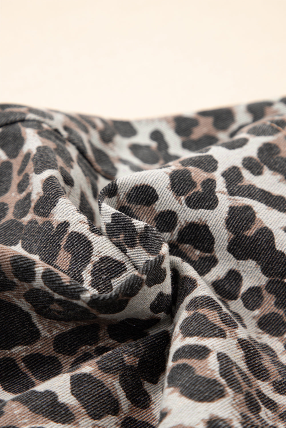 Khaki Leopard Denim Mini Skirt Skirts & Petticoat JT's Designer Fashion