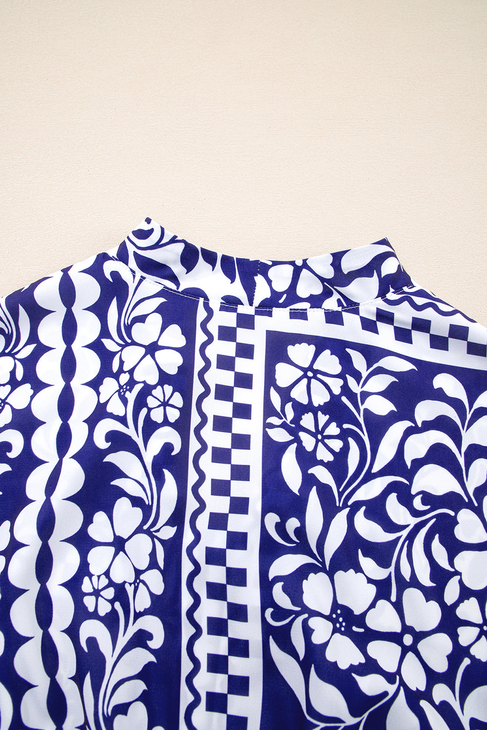 Dirty blue Shirred Waist V Neck Sleeveless Floral Print Long Dress Dresses JT's Designer Fashion