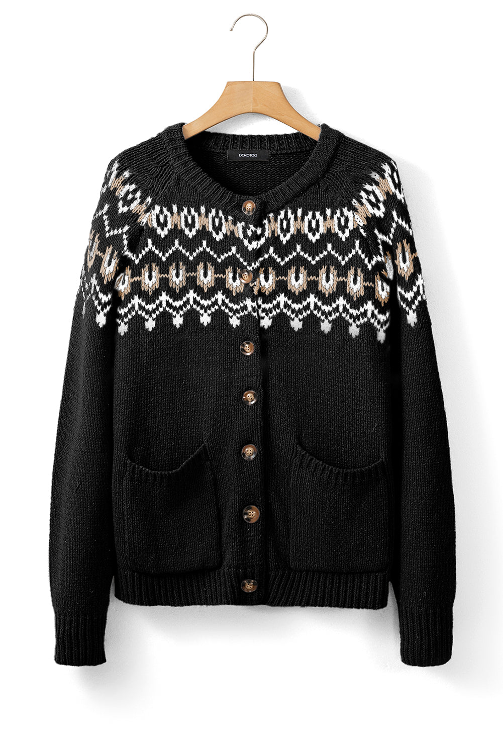 Black Western Fashion Abstract Printed Cardigan Sweater Cardigans JT's Designer Fashion