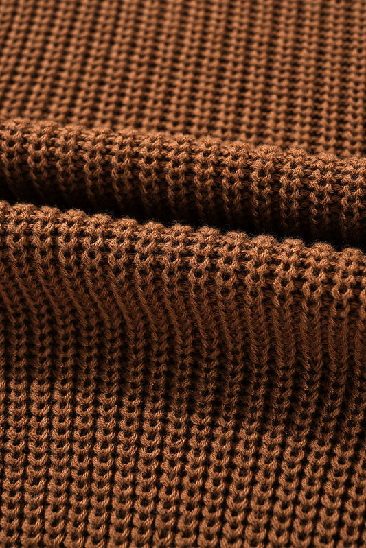 Chestnut Beaded Drop Shoulder Round Neck Sweater Sweaters JT's Designer Fashion