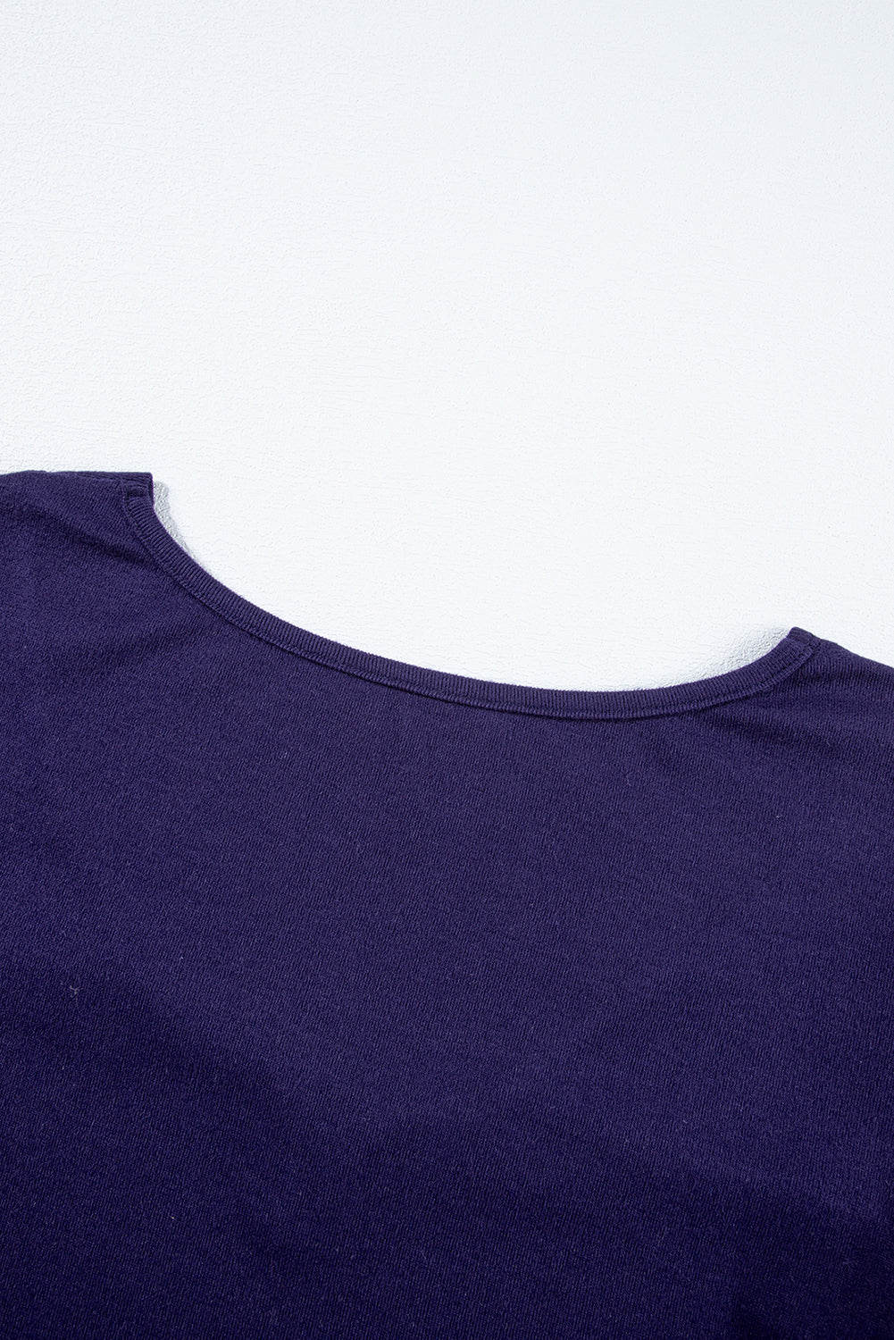 Blue Stripe Colorblock Button Decor Long Sleeve V Neck Top Long Sleeve Tops JT's Designer Fashion