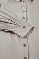 High Solid Color Balloon Sleeve Side Slits Loose Fit Shirt Blouses & Shirts JT's Designer Fashion
