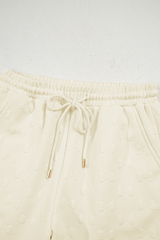 White Bow Jacquard Ruffle Sleeve Short 2pcs Outfit Short Sets JT's Designer Fashion