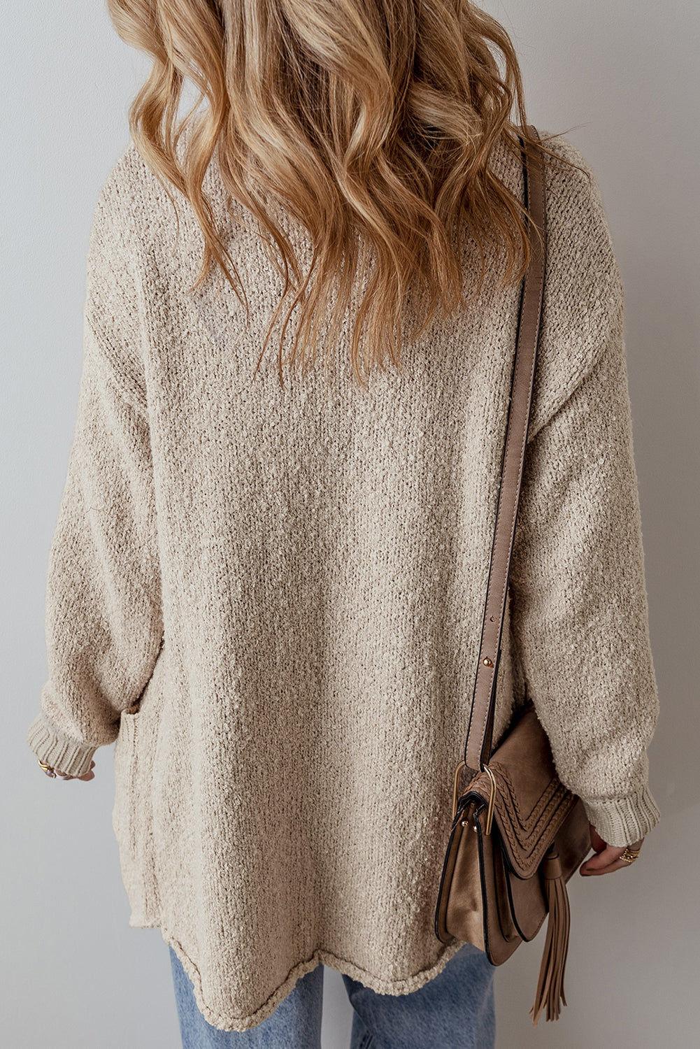 Jet Stream Collared Drop Shoulder Button Up Cardigan with Pocket Cardigans JT's Designer Fashion