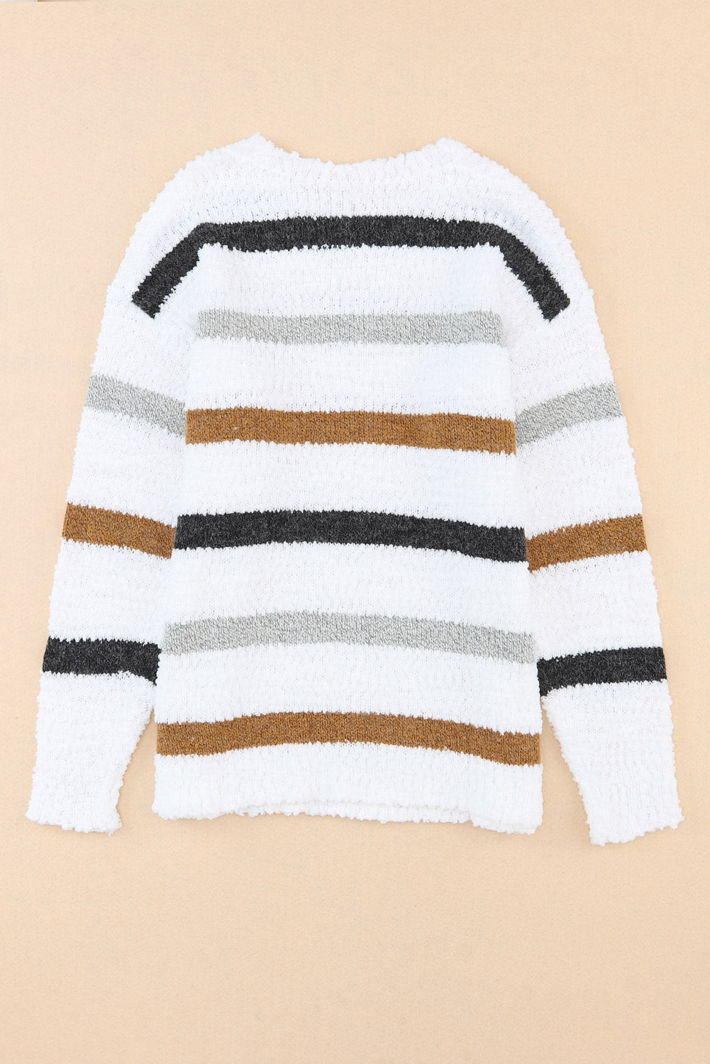 Striped Popcorn Knit Sweater Sweaters JT's Designer Fashion