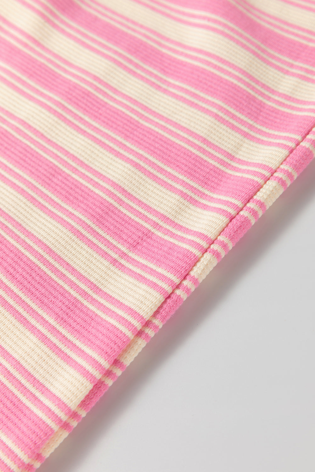 Pink Stripe Knotted Strap Patched Pocket Romper Jumpsuits & Rompers JT's Designer Fashion
