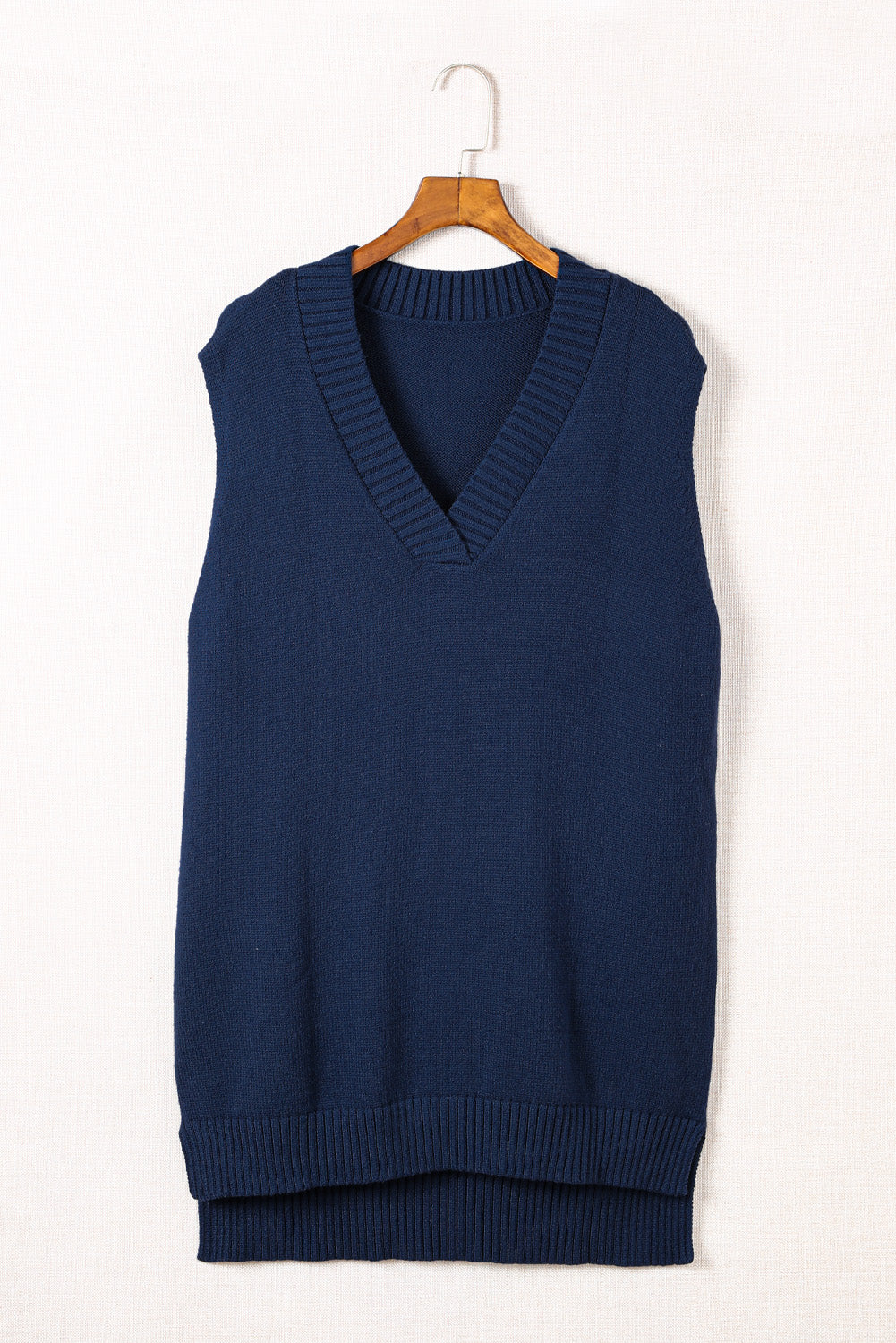 Dark Blue Knit Vest Pullover Sweater Sweaters & Cardigans JT's Designer Fashion