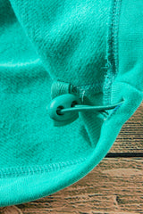 Aruba Blue Fleece Lined Half Zipper Kangaroo Pockets Loose Hoodie Sweatshirts & Hoodies JT's Designer Fashion