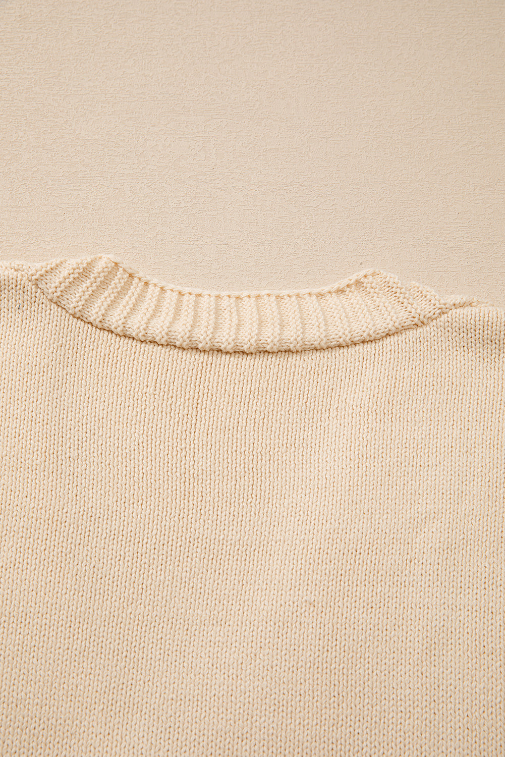 Beige Open Knit Drop Shoulder Sweater Cardigan Cardigans JT's Designer Fashion