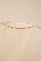 Beige Open Knit Drop Shoulder Sweater Cardigan Cardigans JT's Designer Fashion