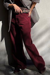 Red Dahlia Loose Straight High Waist Solid Color Jeans Jeans JT's Designer Fashion