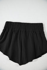 Black 2pcs Cropped Tee and Ruffle High Waist Skort Set Short Sets JT's Designer Fashion
