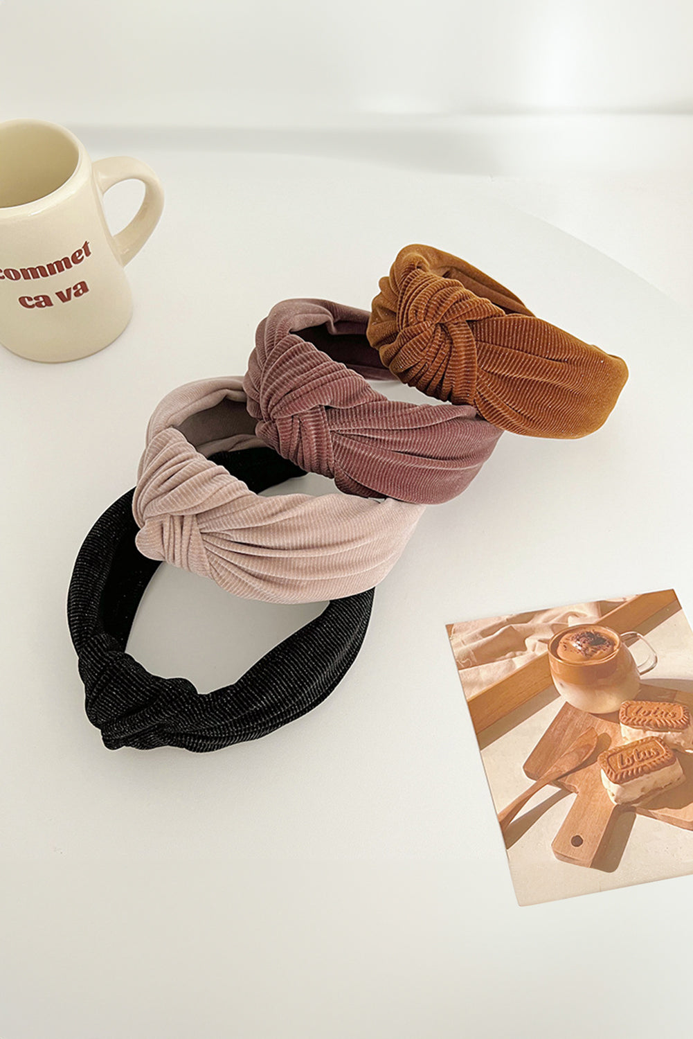 Chestnut Knotted Ribbed Wide Headband Headwear JT's Designer Fashion