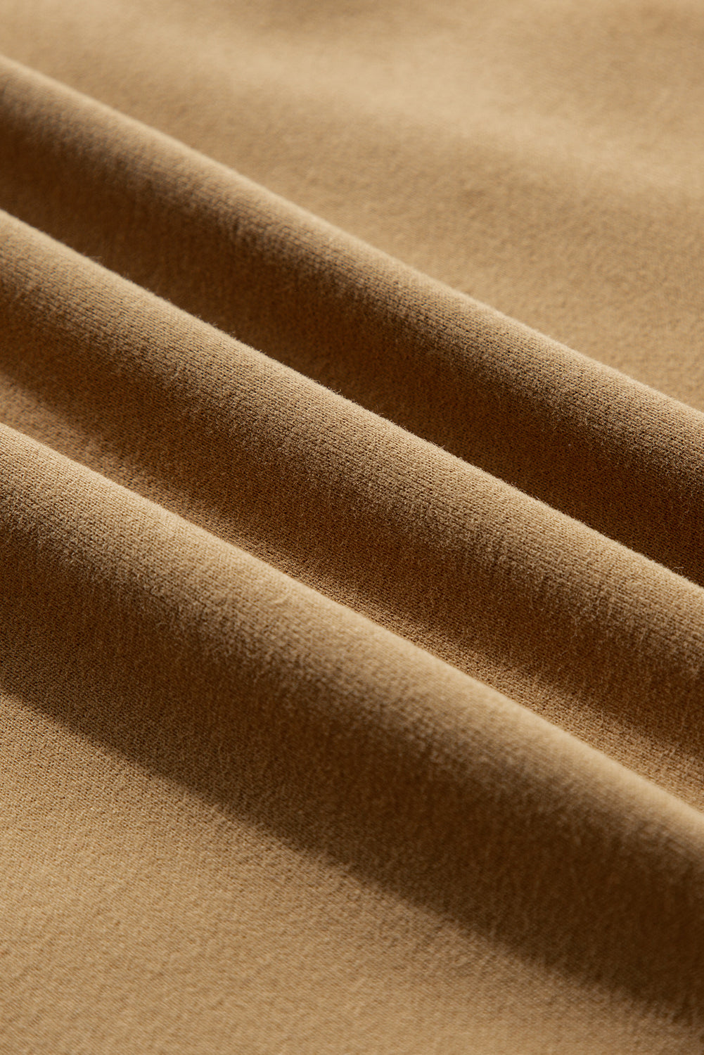 Camel Solid Fleece Lined Drop Shoulder High Low Sweatshirt Sweatshirts & Hoodies JT's Designer Fashion