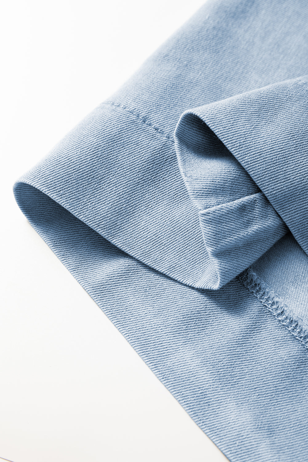 Beau Blue Flutter Sleeve Shirred Detail Button Up Denim Mini Dress Mini Dresses JT's Designer Fashion
