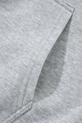 Light Grey Fleece Lined Kangaroo Pocket Drawstring Chunky Hoodie Sweatshirts & Hoodies JT's Designer Fashion