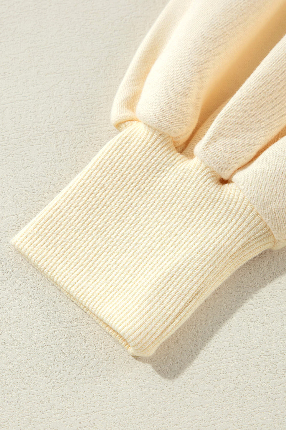 Beige Fleece Lined Half Zipper Kangaroo Pockets Loose Hoodie Sweatshirts & Hoodies JT's Designer Fashion